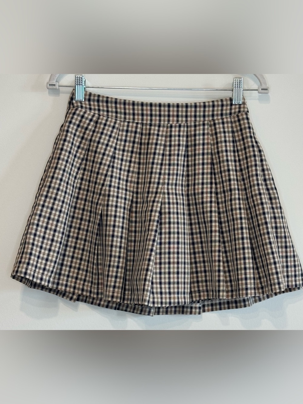 HYFVE Women’s Plaid Gingham Pleated Mini Skort Size S